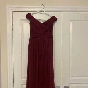 David’s Bridal Off the Shoulder Bridesmaid Dress